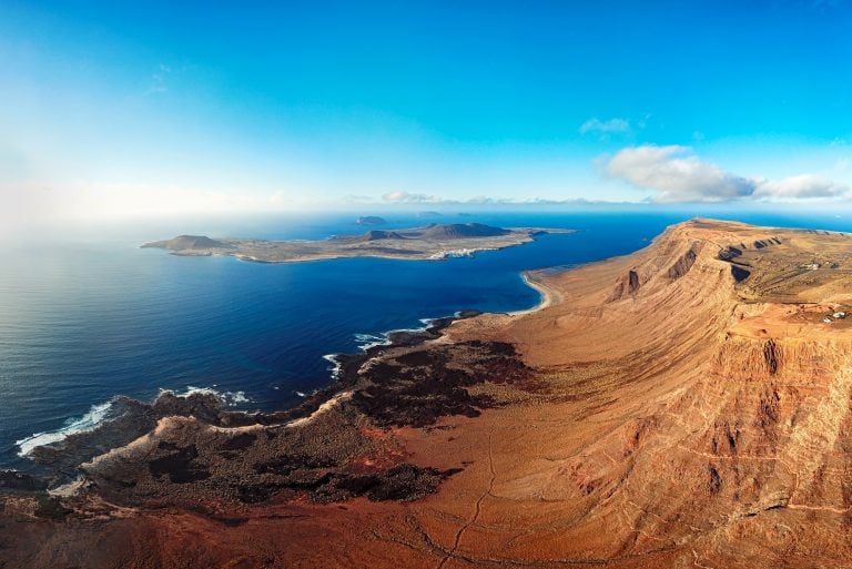 La Graciosa island panorama, Lanzarote, Canary islands, Spain